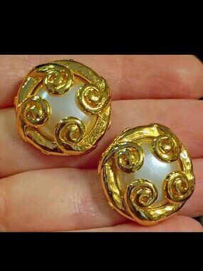 Fendi FF Logo Vintage Pierced Earrings